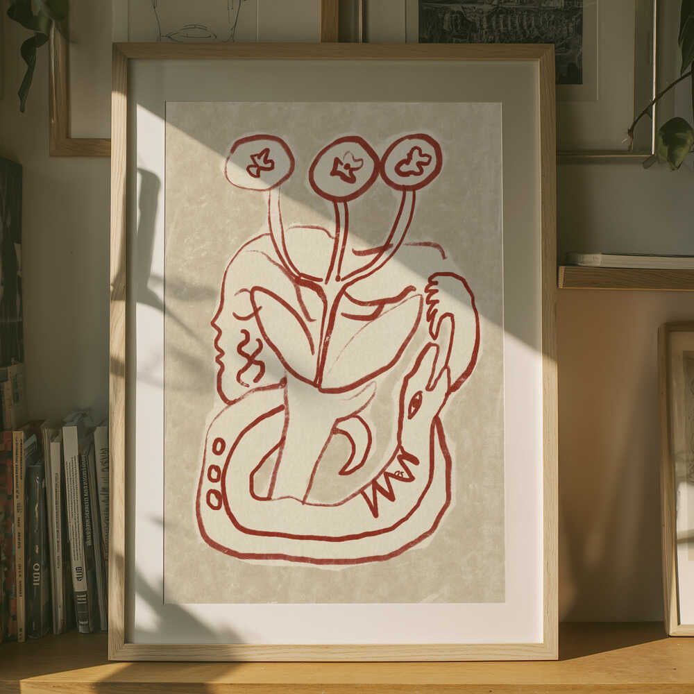 Seren kvinde og slange plakat