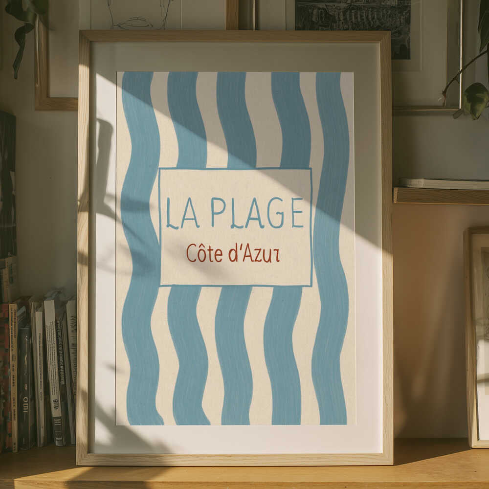 Côte d'Azur Beach Stripes Poster