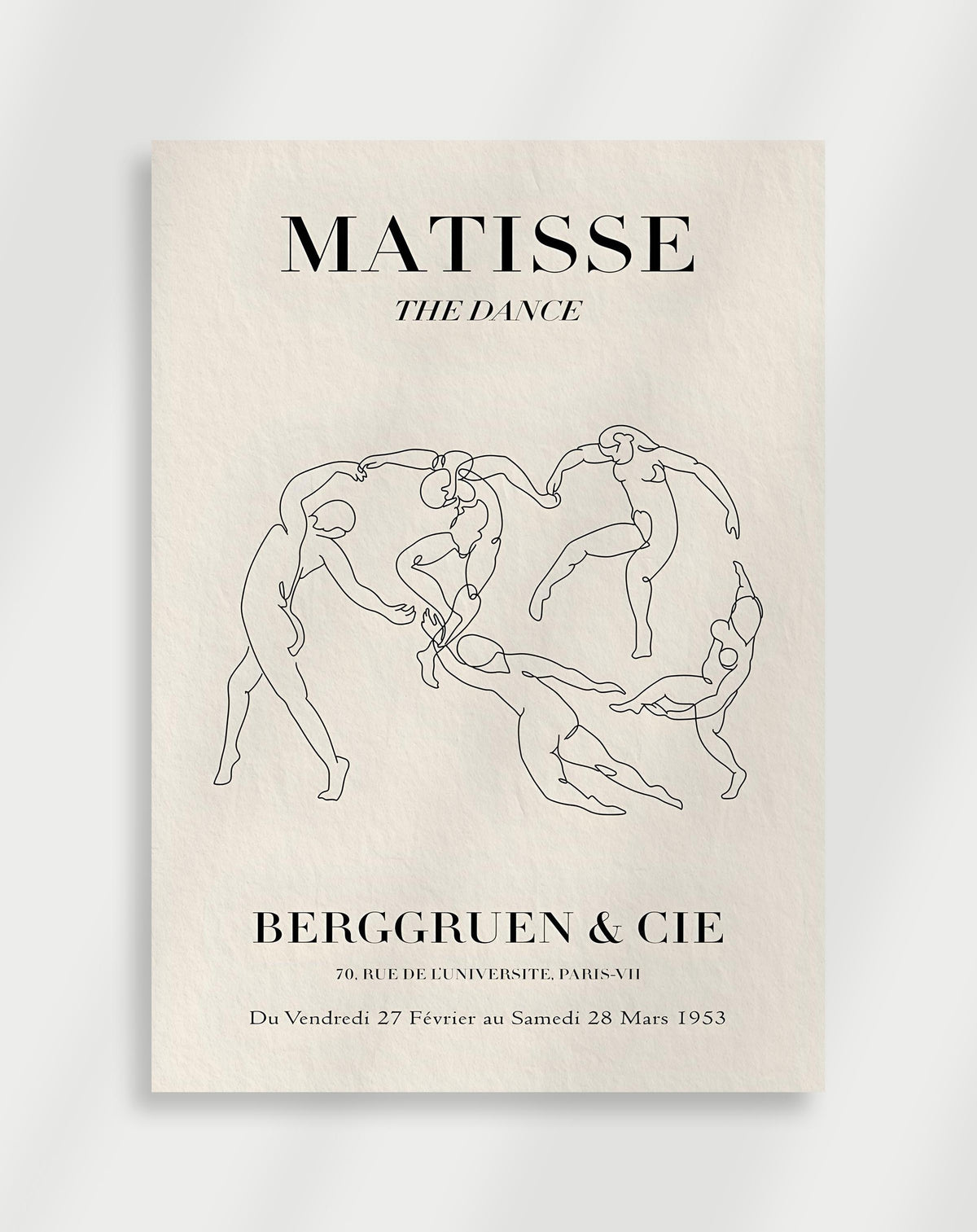 Henri Matisse The Dance poster with a line drawing of dancers, 1910