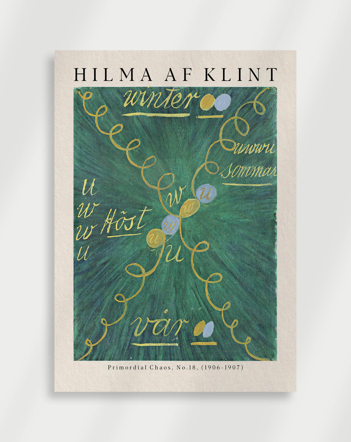 Spiritual abstract design with structured shapes from Primordial Chaos No.18 by Hilma af Klint