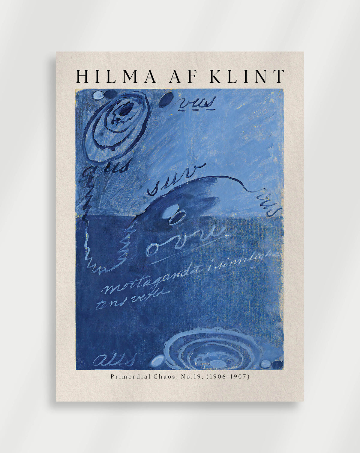 Geometric abstract artwork with symbolic structure from Primordial Chaos No.19 by Hilma af Klint