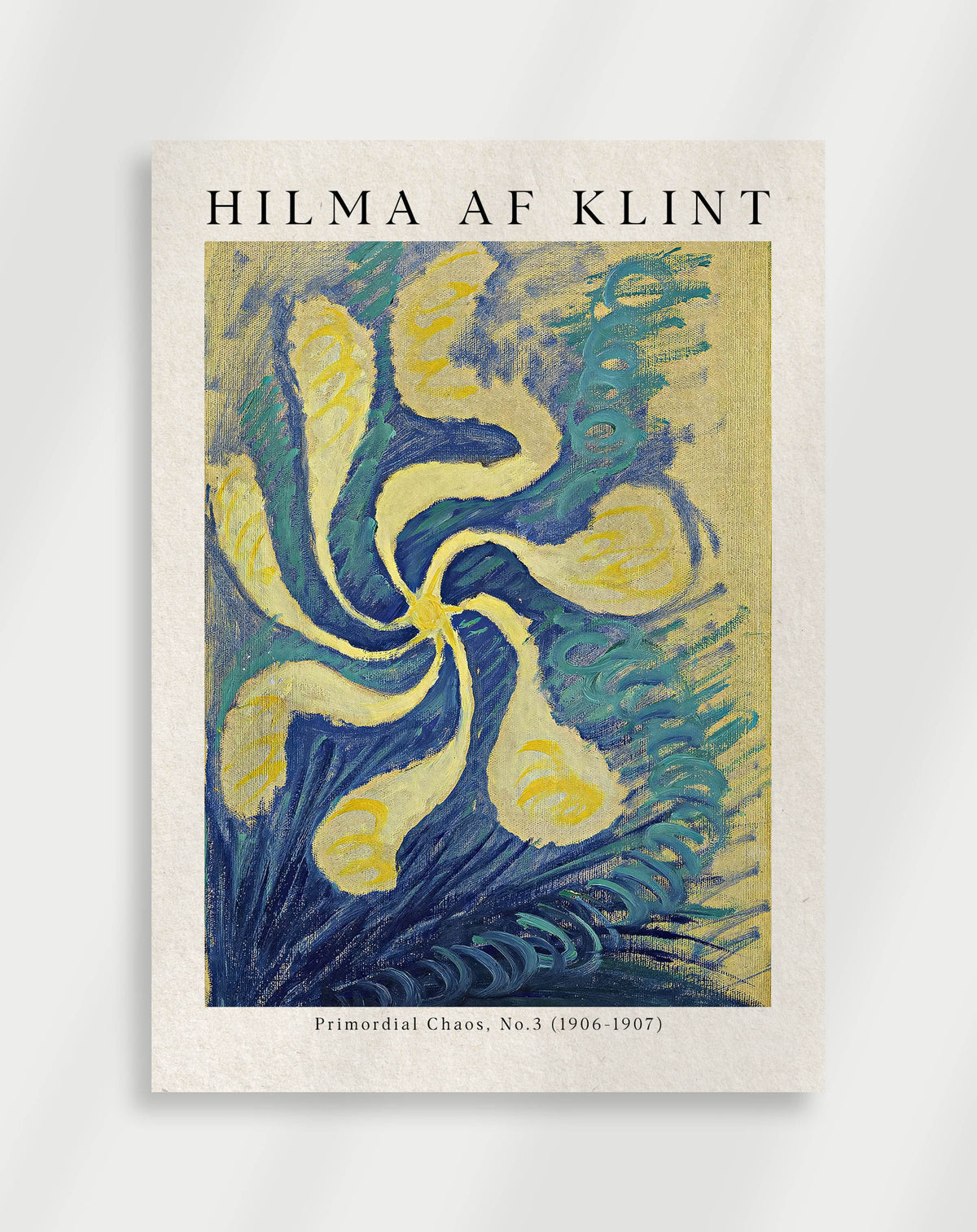 Spiritual abstract composition with flowing shapes from Primordial Chaos No.3 by Hilma af Klint