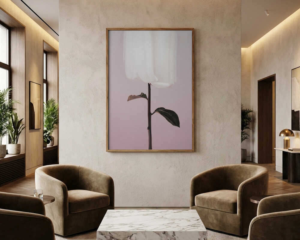 Ethereal White Bloom Poster