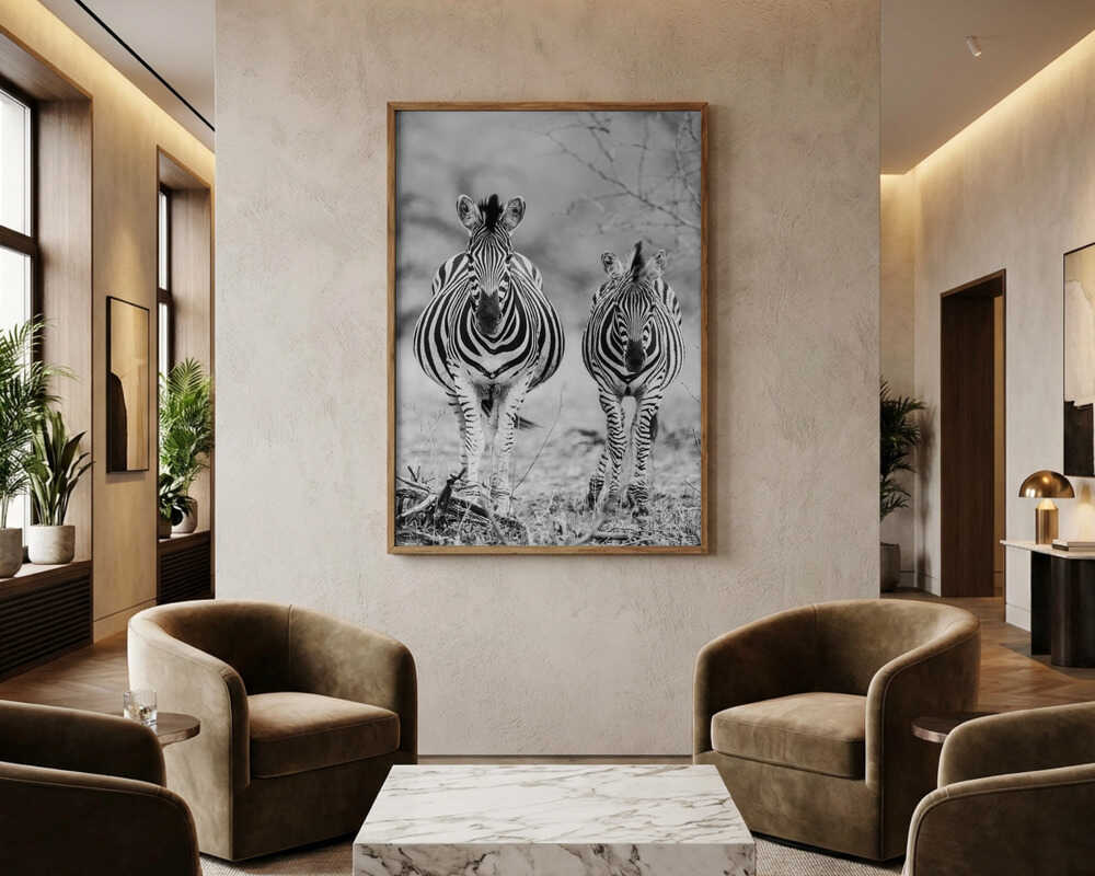 Striped Horse Front On Poster