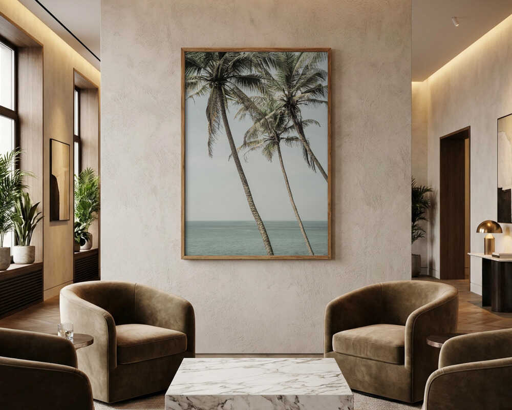Ocean Breeze Palms Poster