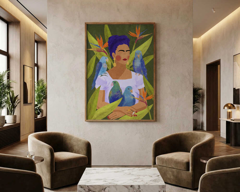 Frida and birds Poster