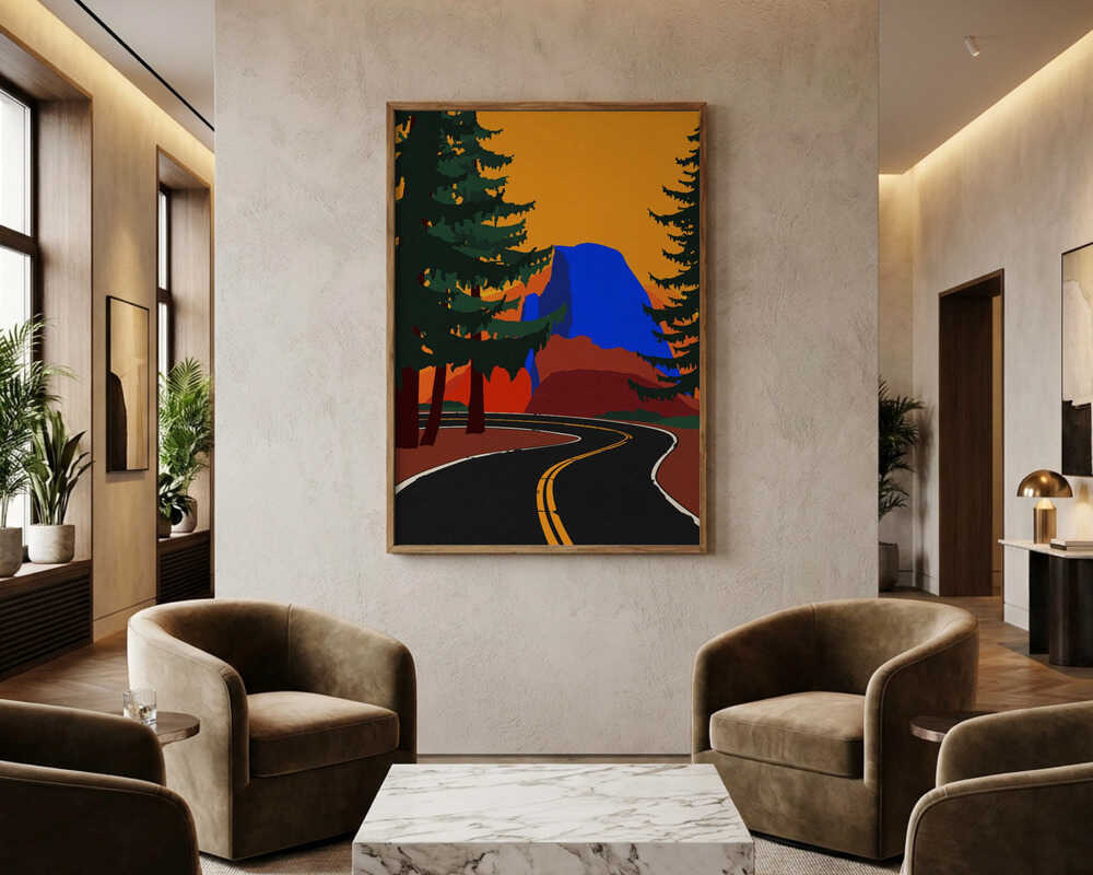 Clacier Road med Half Dome Poster