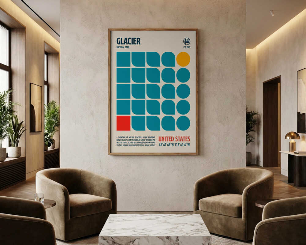 Glacier Nationalpark Rejseplakat Plakat