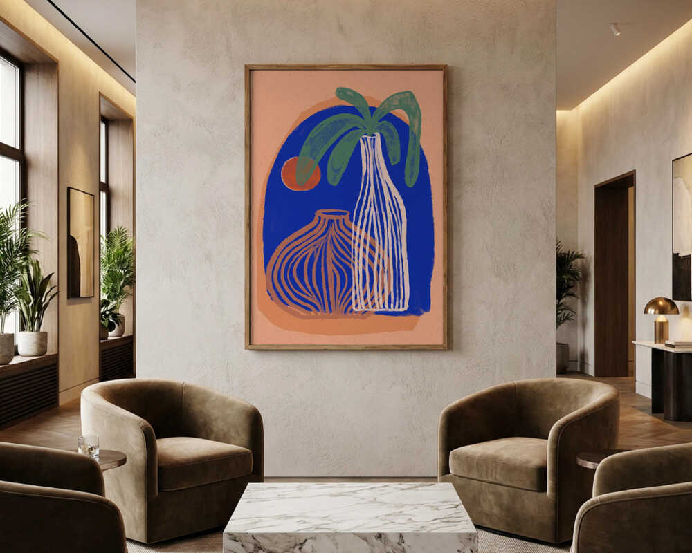Blue Oasis Vases plakat