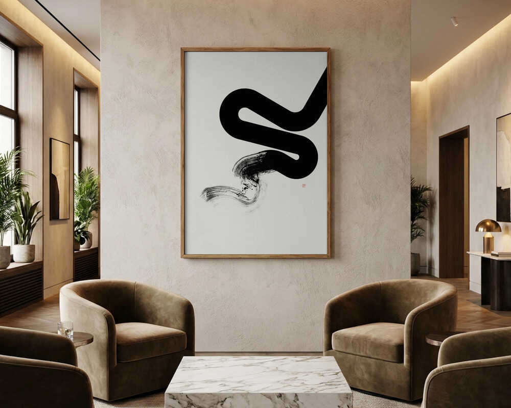 Zen-penseldrags Poster