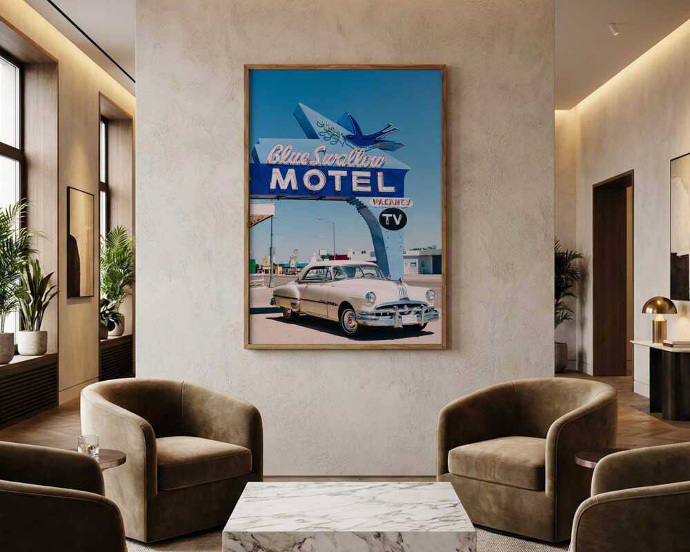 Route 66 Motel Klassisk Plakat