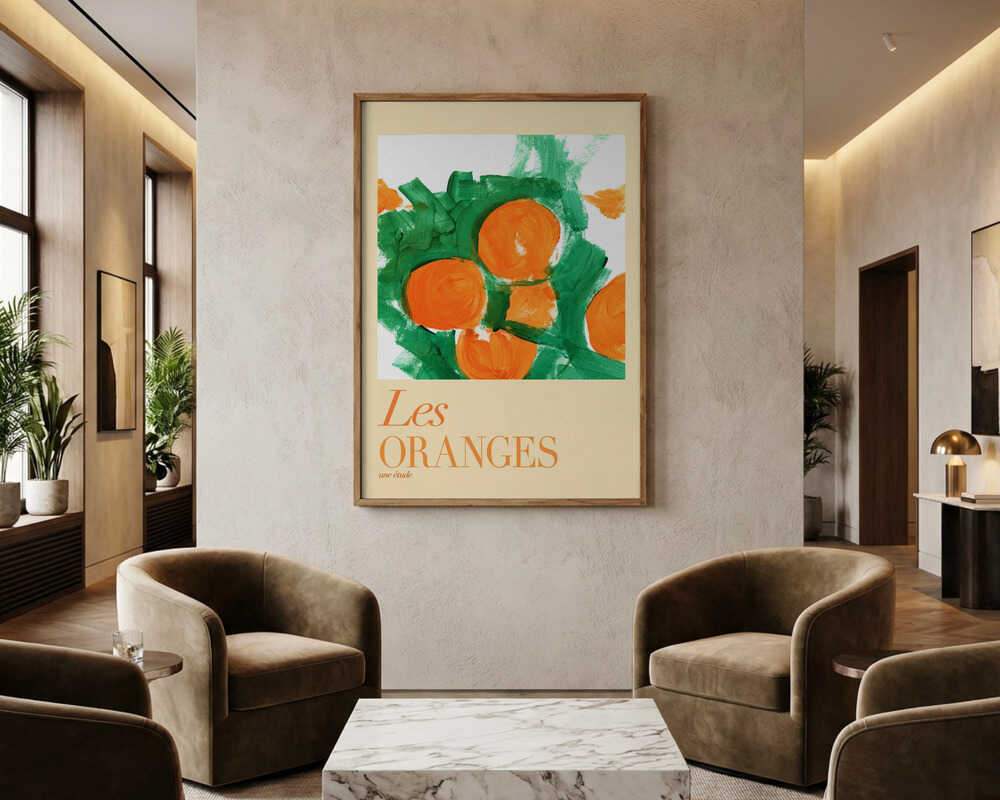 Levande orange studie Poster