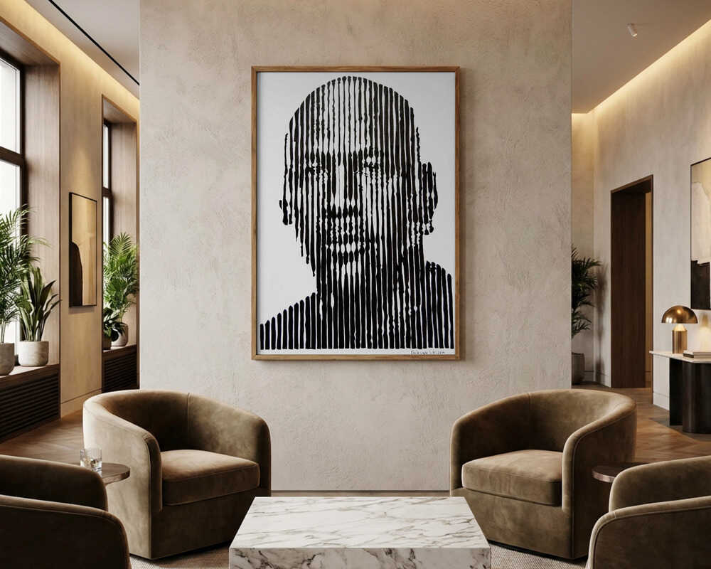 Abstract Line Face Poster