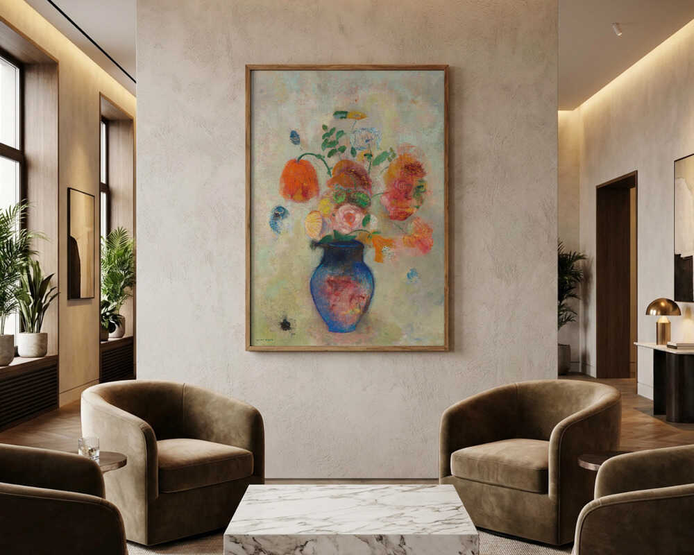 Large Vase With Flowers Poster