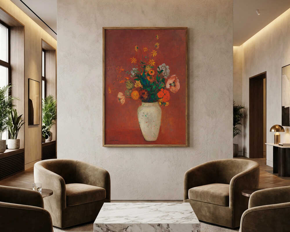 Bouquet i kinesisk vase plakat