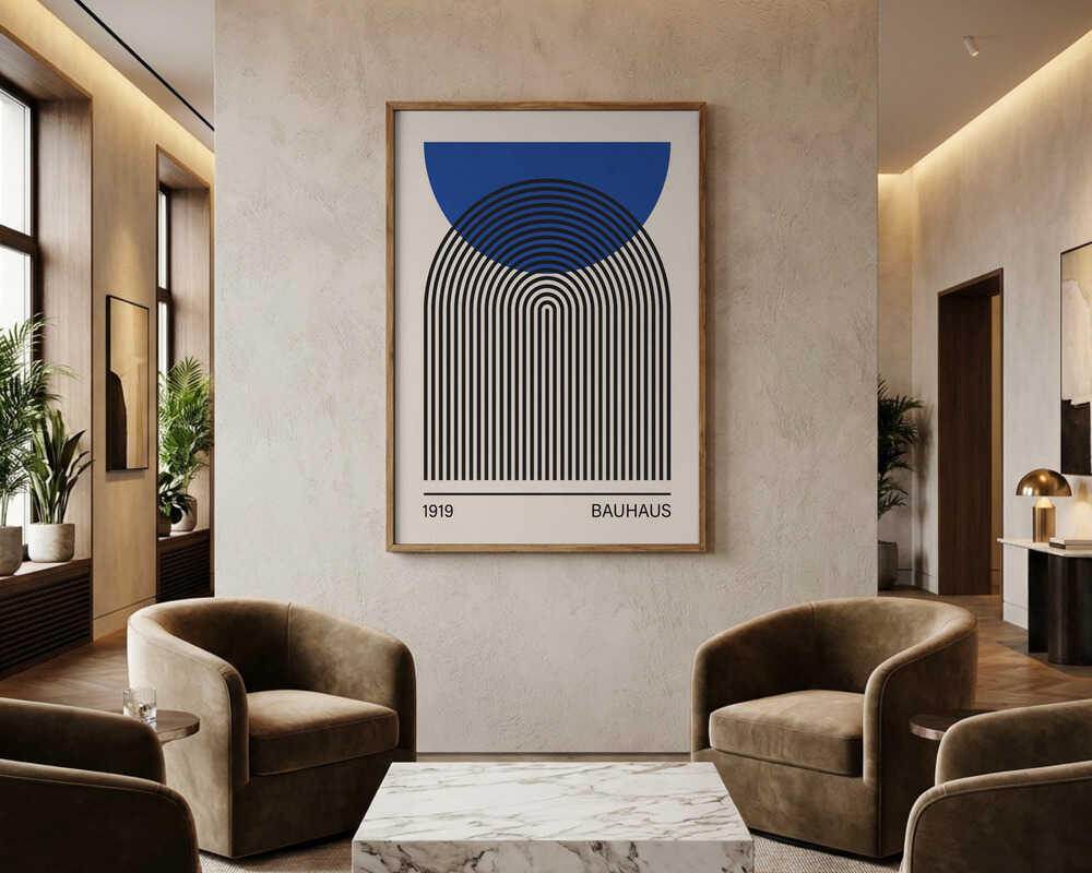 Abstrakt Blå Bue Plakat