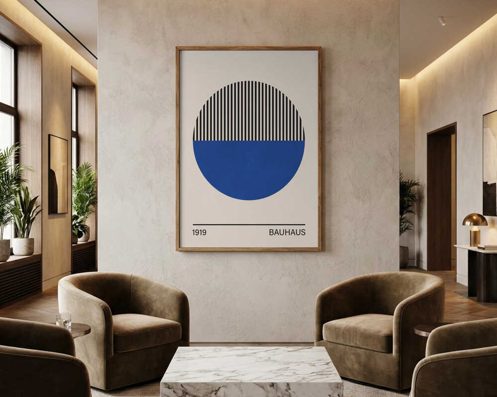 Geometrisk Blå Cirkel Plakat