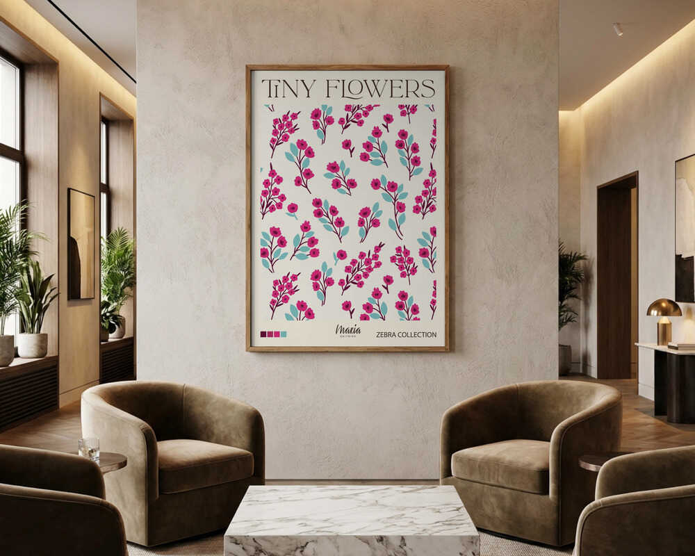 Små lyserøde blomster Plakat