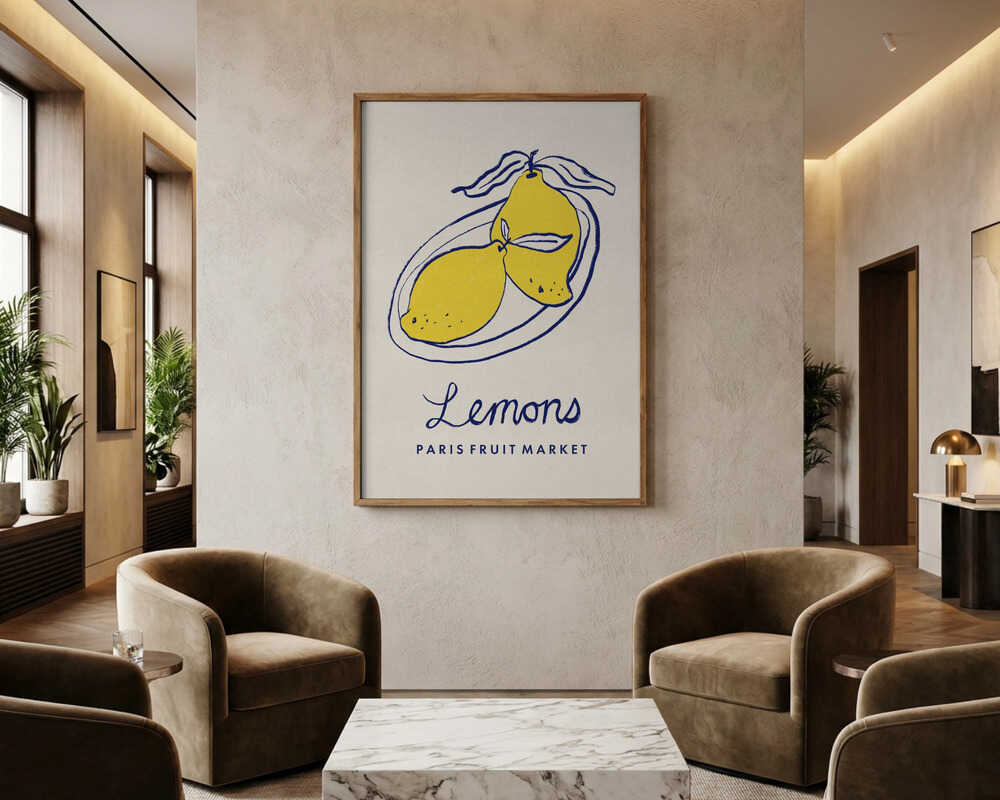 Paris Fruktmarknad Citroner Poster