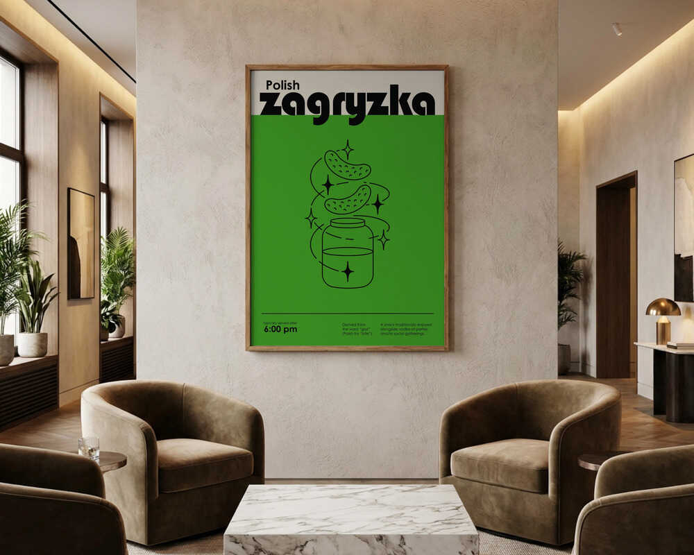 Grøn Polsk Snack Plakat