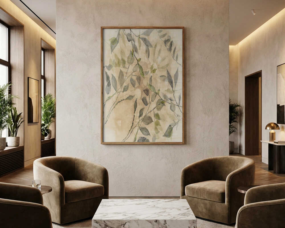 Soft Botanical Leaves Poster