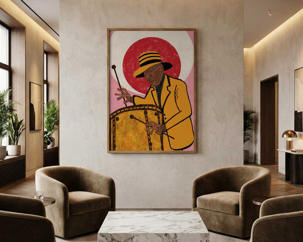 Stiliserad Jazztrummis Poster