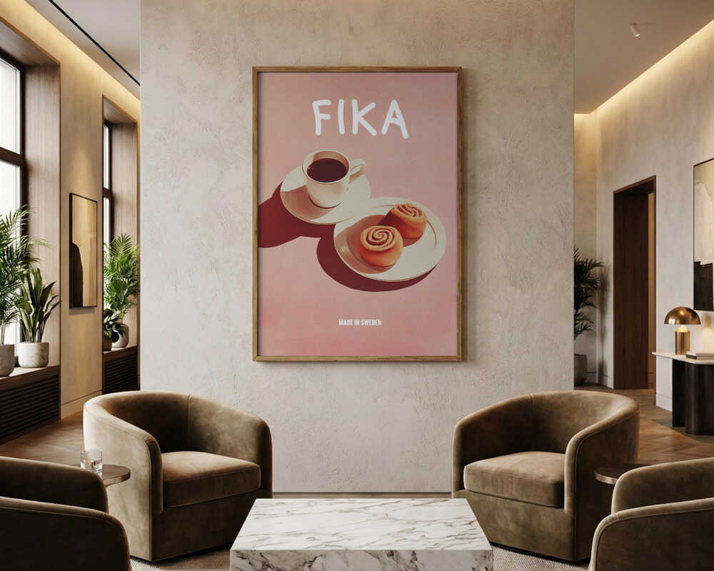 Fika Coffee And Rolls Poster