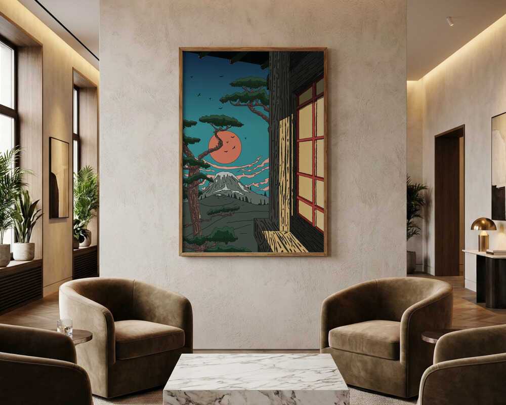 Japanese Mountain Serenity Poster