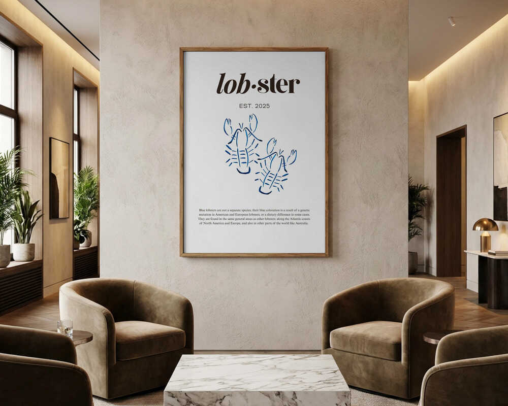 Elegant blå hummer Poster