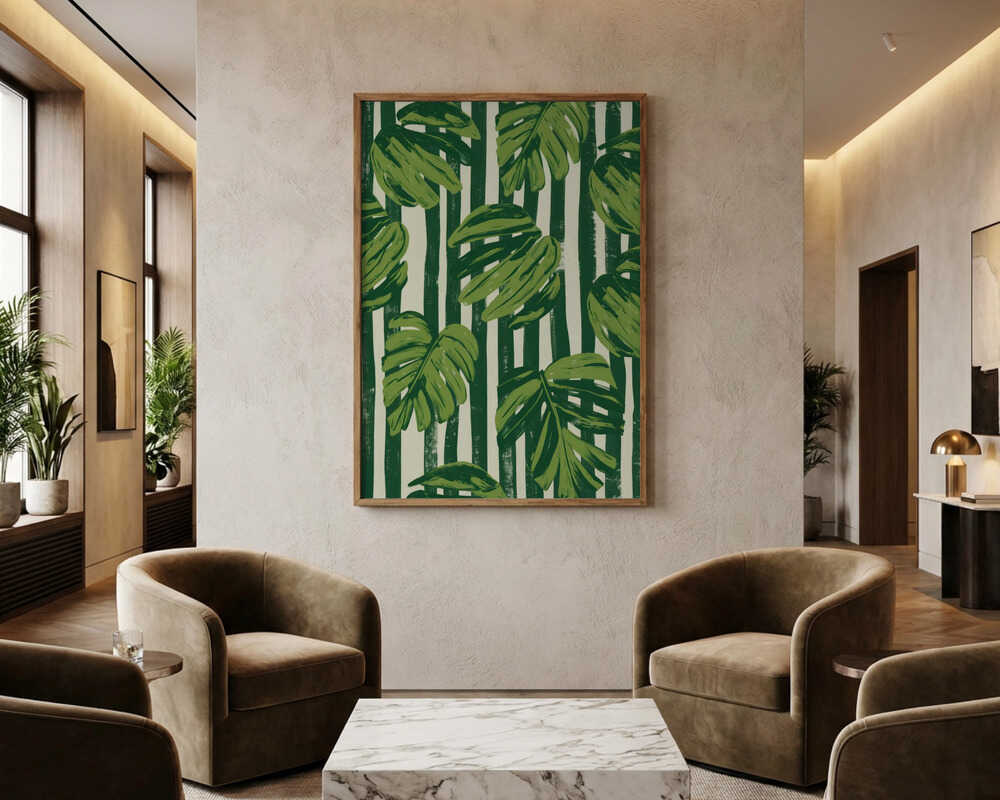 Monstera-blad ränder Poster