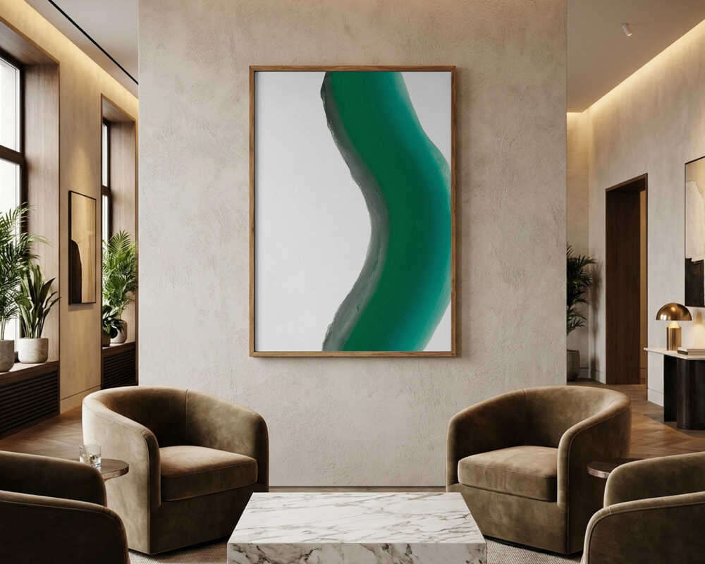 Grön flytande abstrakt Poster 