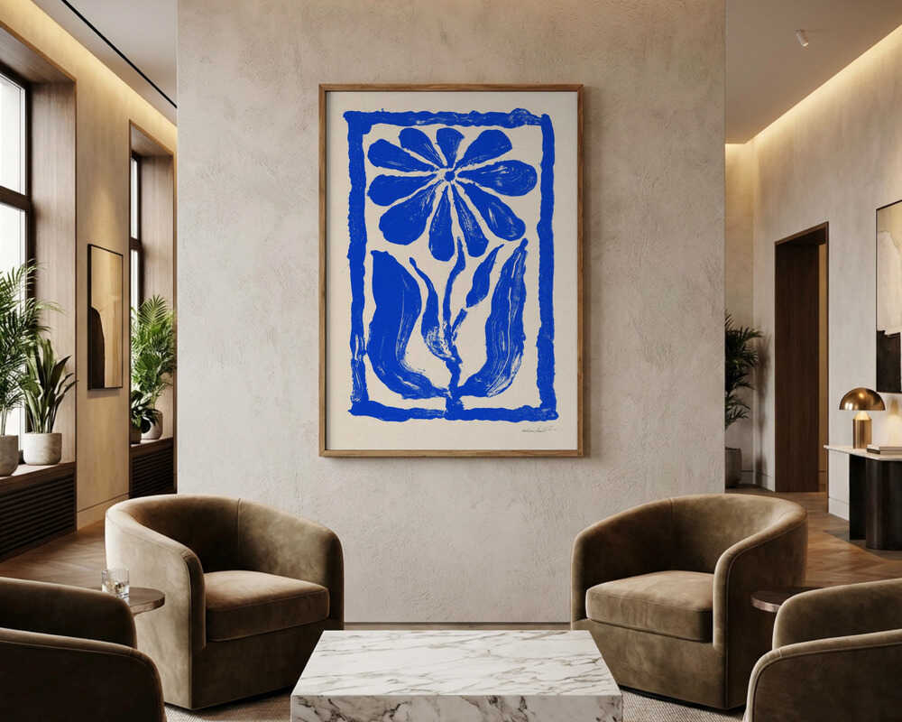 Blå blomster Poster