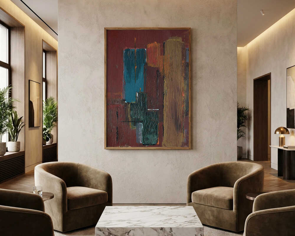 Abstract Earthy Blocks Poster