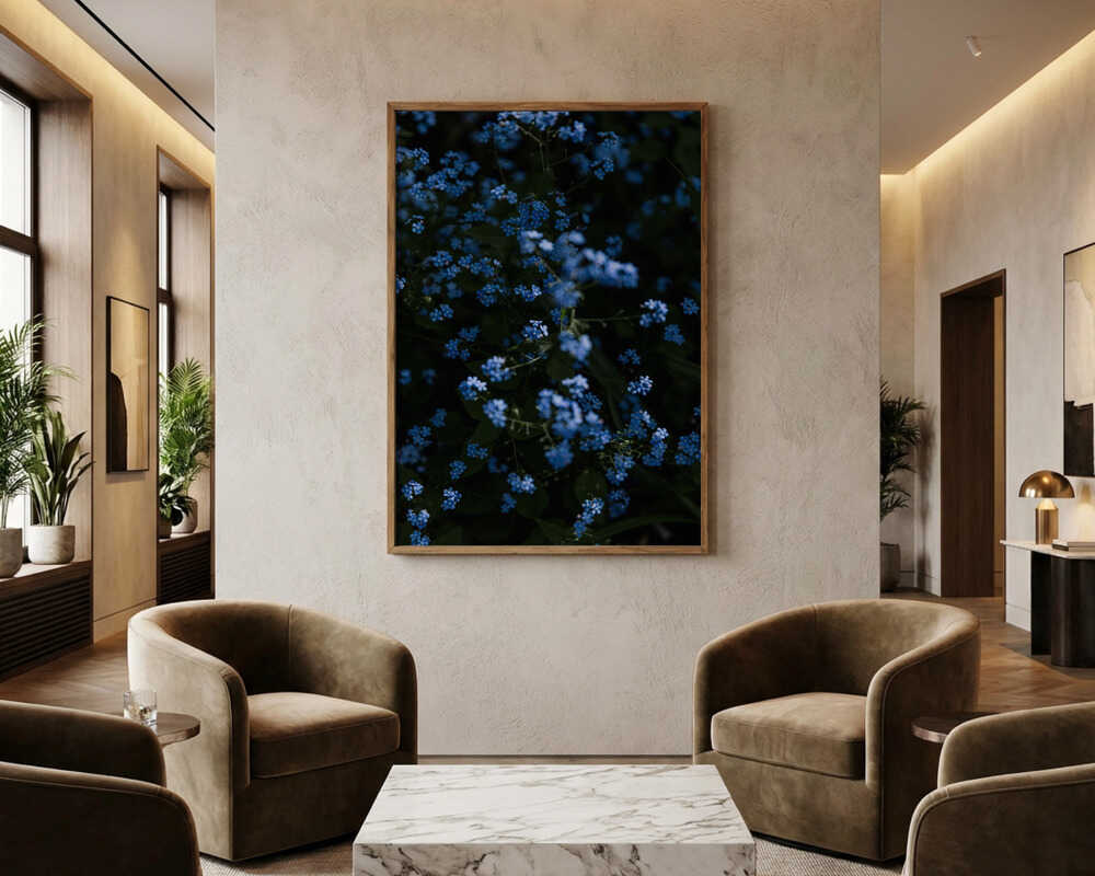 Lugna blå blommor Poster