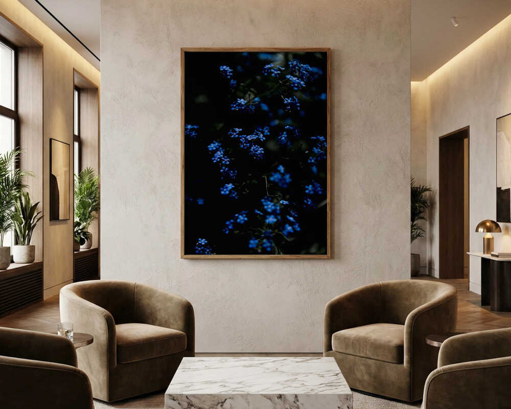 Midnattsblå Blommor Poster