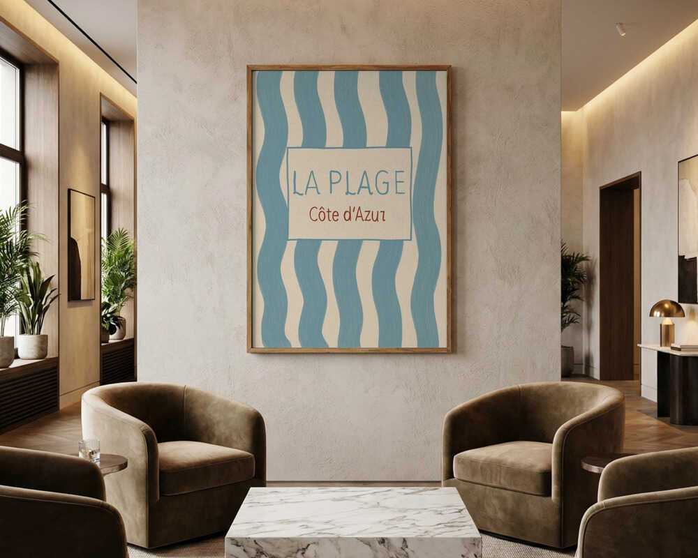 Côte d'Azur Beach Stripes Poster