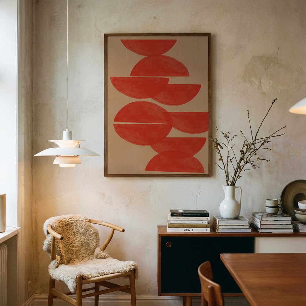 Crimson Symmetry Poster