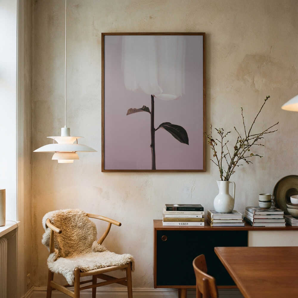 Ethereal White Bloom Poster