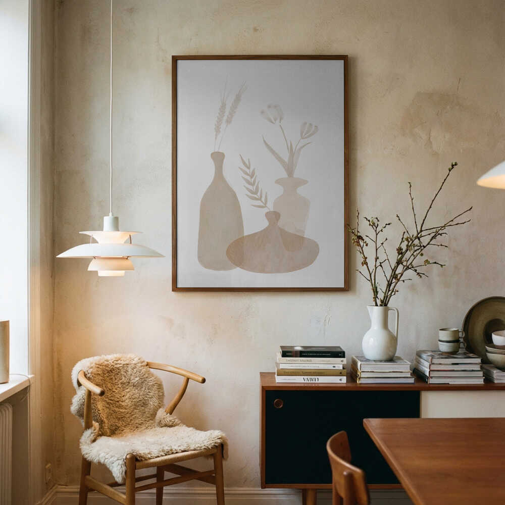 Mjuka, neutrala vaser Poster