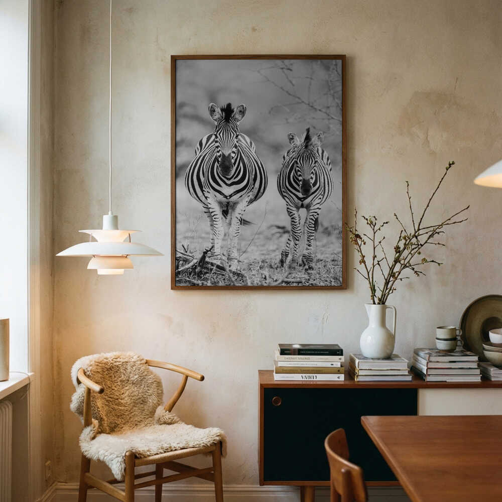 Striped Horse Front On Poster