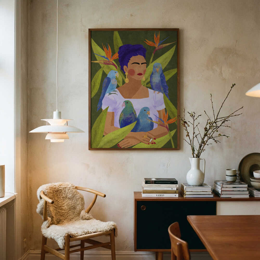 Frida and birds Poster