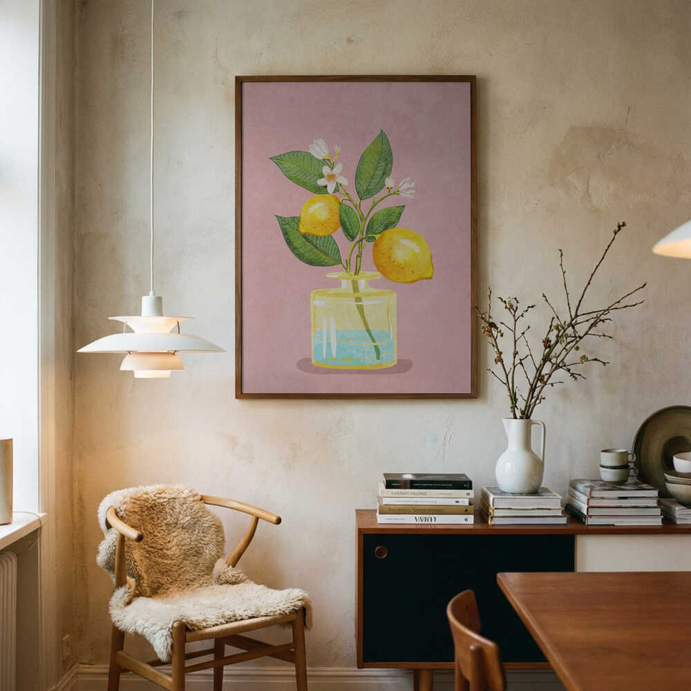Citronbukett i vas poster
