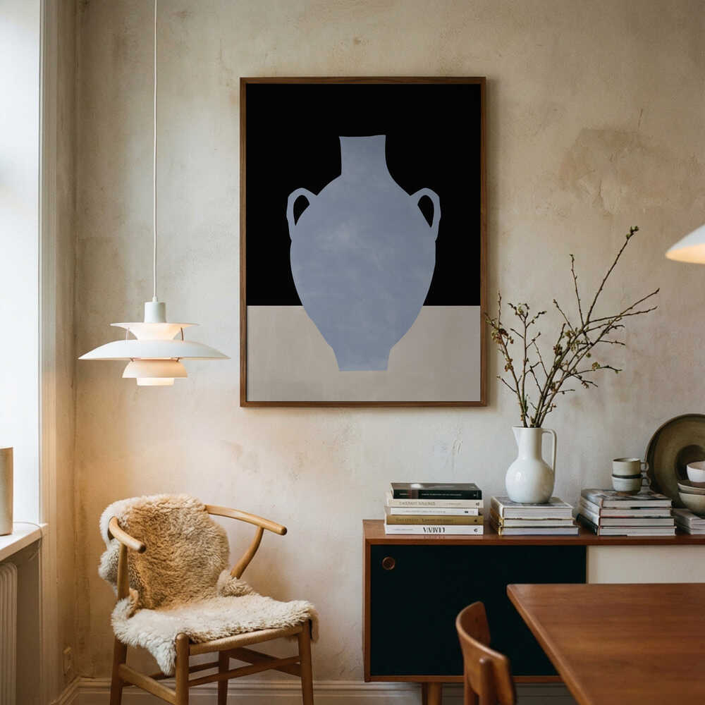 Blå minimalistisk vas Poster