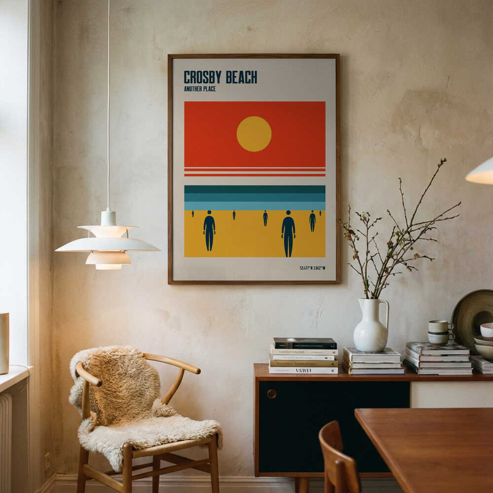 Crosby Beach Iron Men Liverpool Merseyside Poster