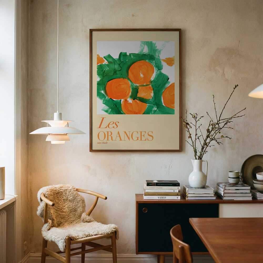 Levande orange studie Poster