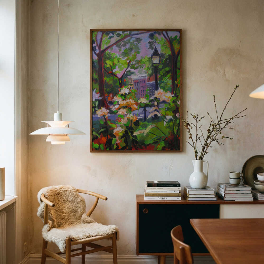 Livfull urban trädgård Poster