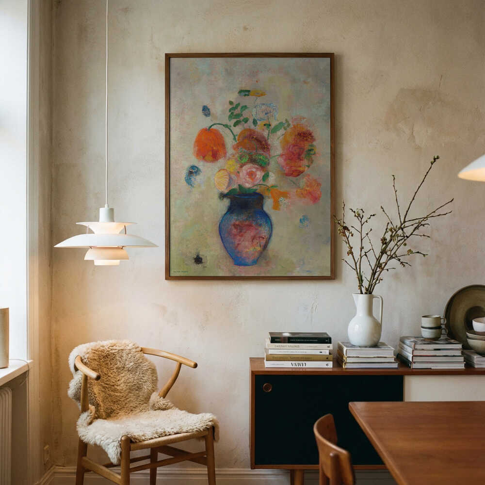 Stor vas med blommor Poster