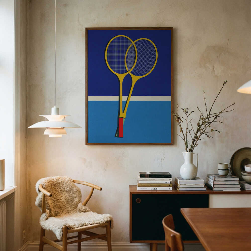 Badmintonracketar i trä Poster
