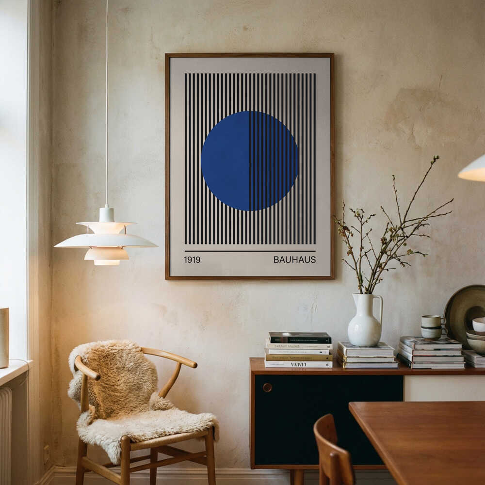 Geometrisk blå cirkel Poster