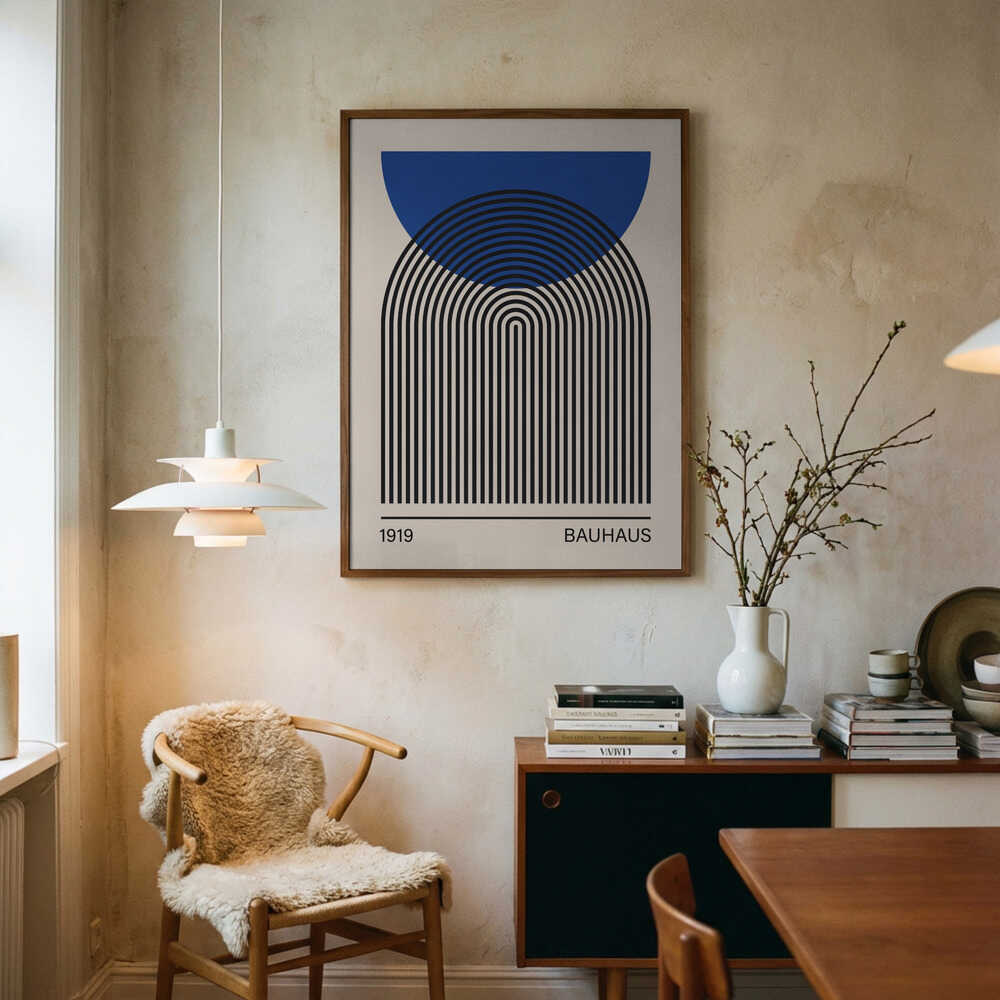 Abstrakt blåa valv Poster